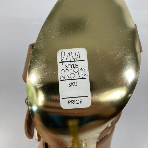 Bebe Raya Sandals Womens Sz 6 Leather Gladiator Buckle Peep Toe Stiletto Heel - Picture 6 of 9